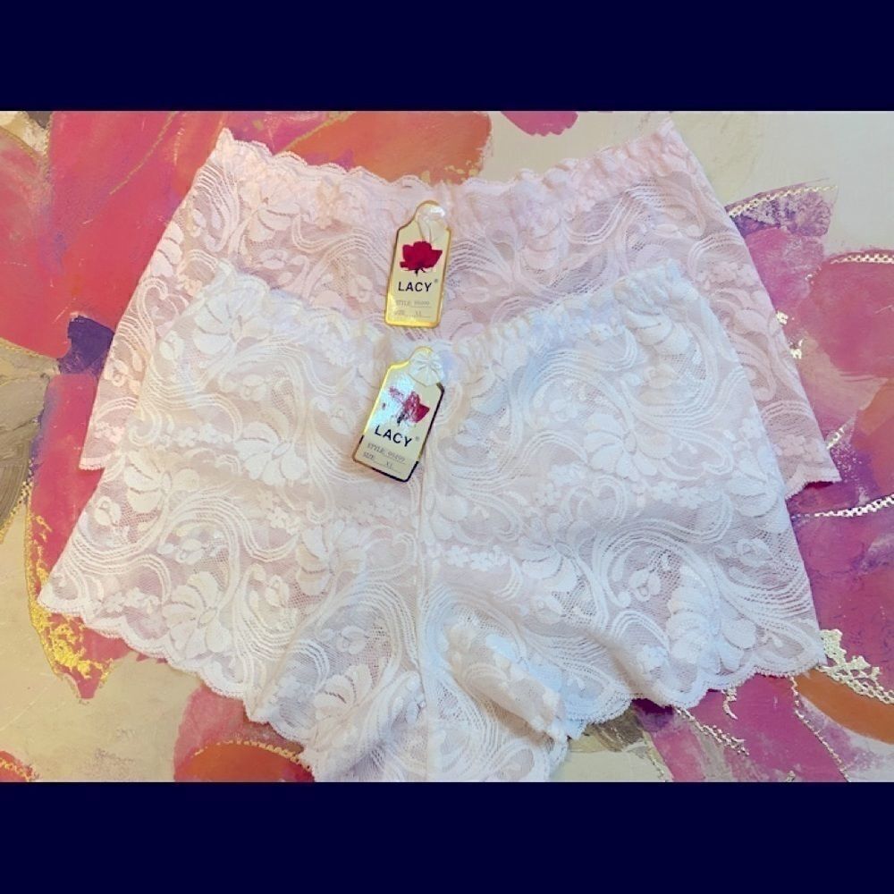 🎀Lacy Boyshorts Bikini floral embroidery panties